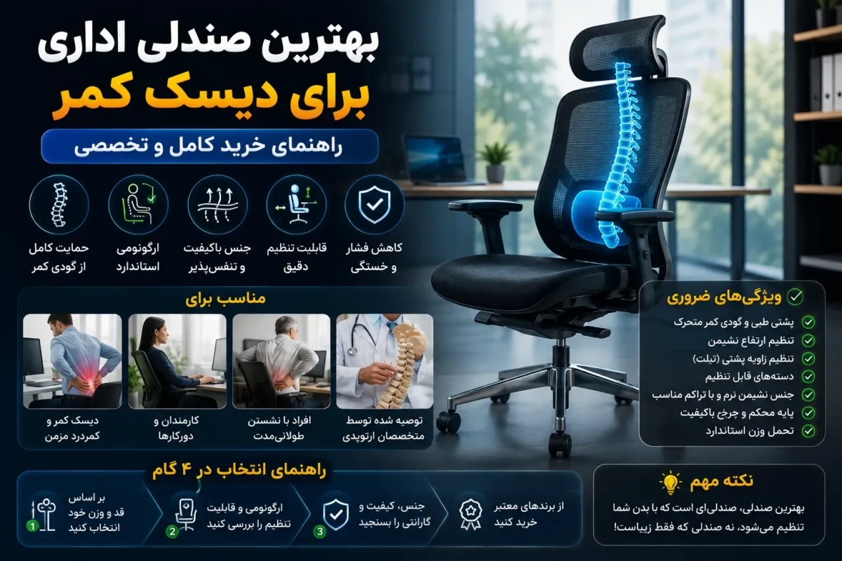 بهترین-صندلی-اداری-دیسک-کمر-تنظیم-لمبر